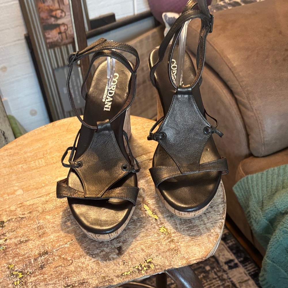 Cordani Black Strappy Heels